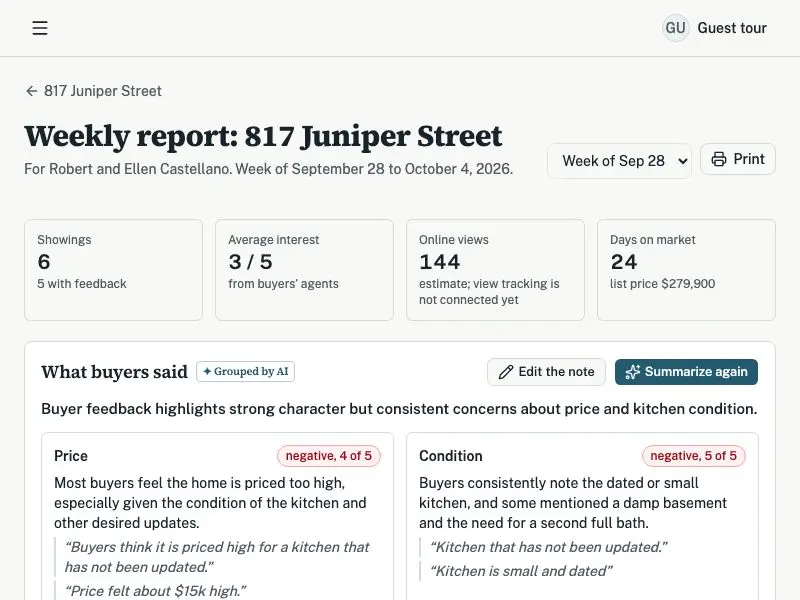Weekly seller report — Bluestem Realty Group