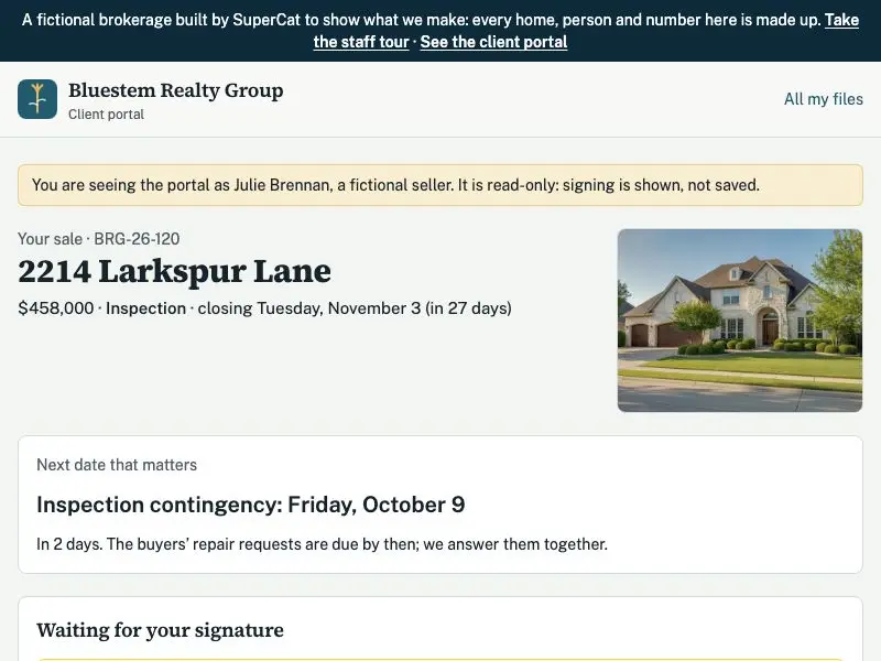 Client portal — Bluestem Realty Group