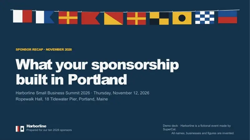 Sponsor recap · PPTX — Harborline Small Business Summit